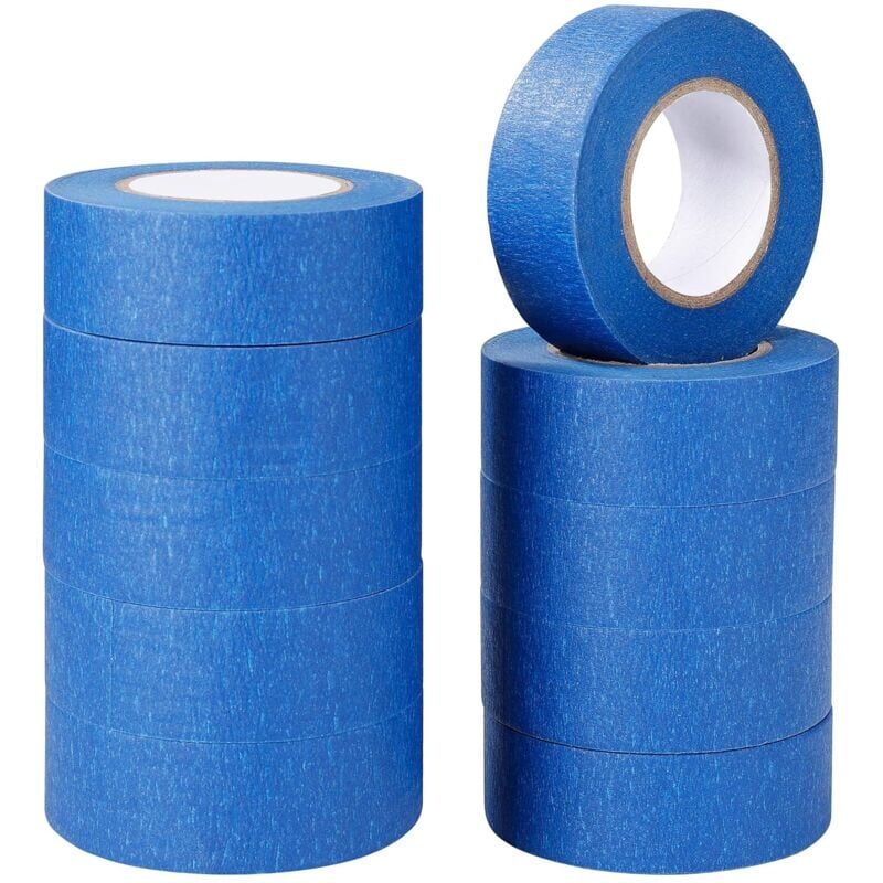 Ruban de masquage bleu pour étiquettes, peinture en aérosol, peintres, artisanat, 10 rouleaux 24mm x 20m
