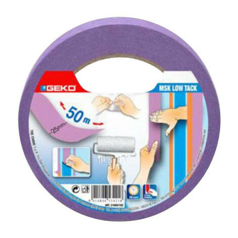 Ruban de masquage GEKO Surfaces délicates 50mm - 50m - Lilas - Violet