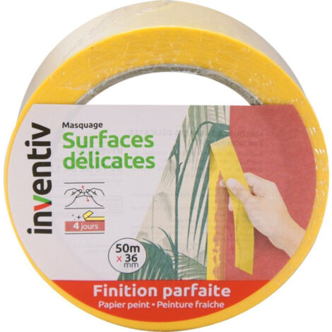 Ruban de Masquage Surfaces Délicates INVENTIV - 50m x 36mm