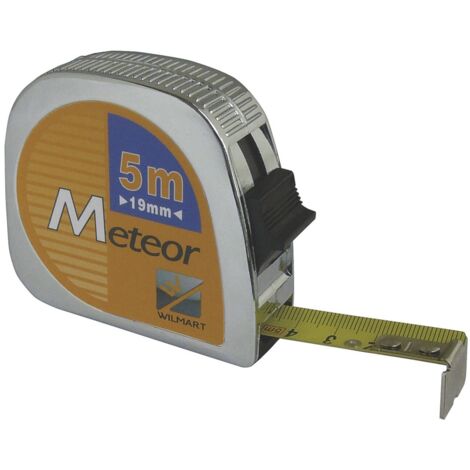 Ruban de Mesure Meteor 8 m x 25 mm Wilmart - Boîtier ABS Chromé