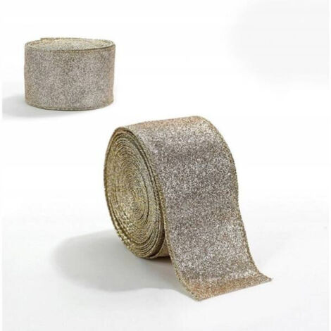 Ruban de Noël ECARLA 5 cm x 2 m, doré, décoratif KSN137