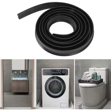 Ruban de séparation d'eau Flexible et auto-adhésif, douche TPE, séparation humide et sèche, accessoires de salle de bains, 3 mètres, noir