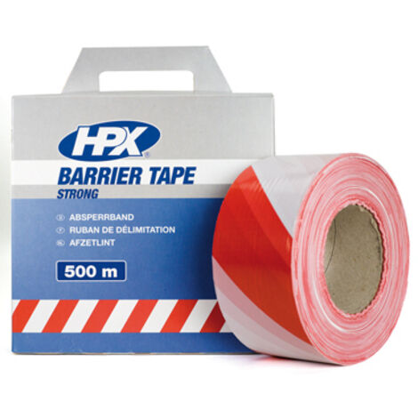 Ruban de Signalisation Balisage Chantier en Polyethylène Rouge et Blanc - Resistant UV - 70mm x 500m