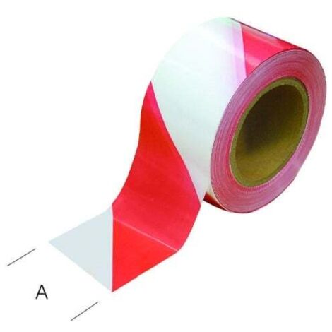 Ruban de signalisation METRICA 60132 – 100 m x 50 mm rouge/blanc