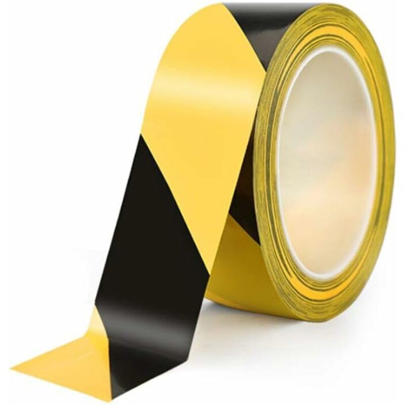Ruban de signalisation Ruban de marquage en PVC de 33 x 5 cm Ruban de barrière Jaune et Noir Ruban adhésif de Protection Ruban adhésif Zones de