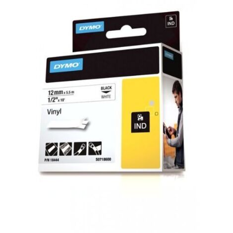 Ruban d'écriture Band-B.12mm Band-L.5,5m Ruban en vinyle noir sur blanc