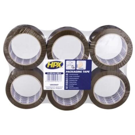 Ruban d'emballage pack de 6 rouleaux - brun 50mm x 66m