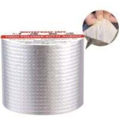 Ruban d'étanchéité autocollant - En caoutchouc butyle - En film d'aluminium - Pour fuite de toit, fissures de surface, rebord de fenêtre, rupture de tuyau (10 cm x 5 m)