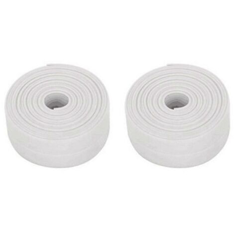Ruban d'étanchéité étanche pour douche, lavabo et baignoire, 3,2 m x 2,2 cm, blanc