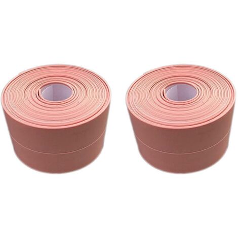 Ruban d'étanchéité imperméable pour douche, lavabo et baignoire, 3,2 m x 3,8 cm, rose