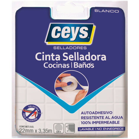 Ruban D'étanchéité Pour Cuisines Et Salles De Bains, Blanc,22 Mm X 3,35 M
