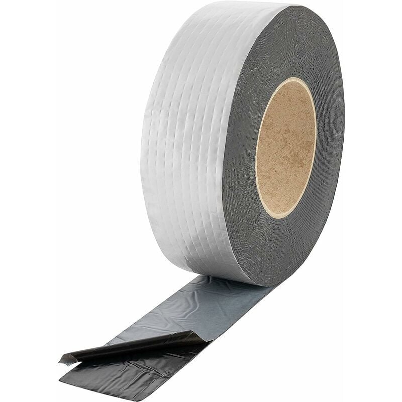 Start - Ruban d'étanchéité pour toiture (10 m x 50 mm x 1 mm) Bande de solin extrêmement adhésive à froid revetement aluminium——Adélala