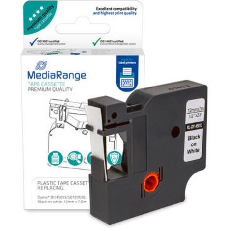 Ruban d'étiquetage MEDIARANGE MRDY45013 remplace Dymo D1/45013/S0720530