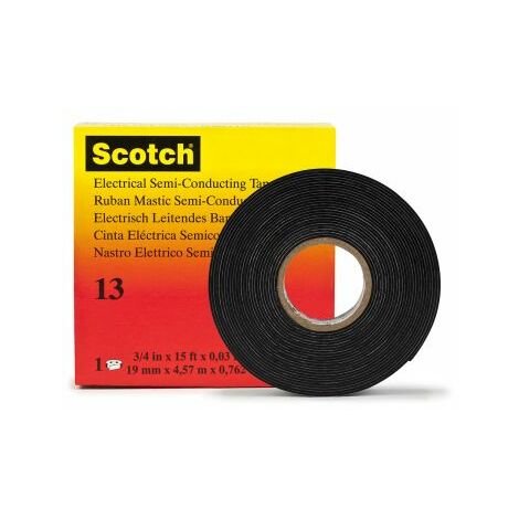 Ruban d'isolation électrique 3M en EPDM Noir 4.57m x 19mm x 0.76mm ( Prix pour 1 )