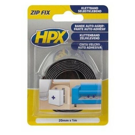 Hpx - ruban autoagrippant (crochets) - 20mm x 1m + ruban autoagrippant (boucles) - 20mm x 1m