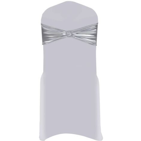 Ruban élastique de chaise 25 pcs avec boucle à diamants Argenté CFW251088