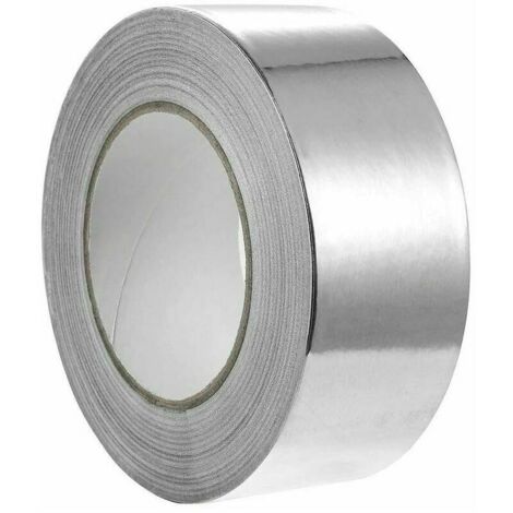 Ruban en aluminium, adhésif imperméable, ignifuge, imperméable et résistant à la chaleur pour la réparation, l'isolation et l'étanchéité 48 mm x 10 m (rouleau x 1, argent)