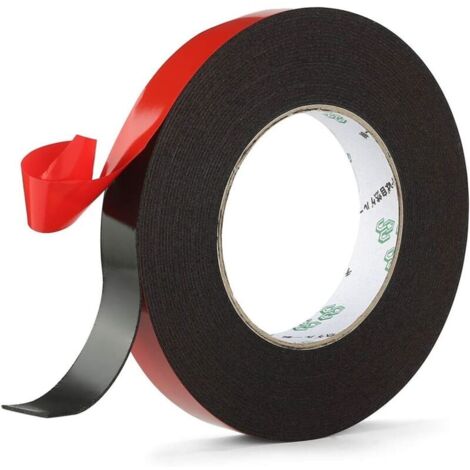Ruban en mousse PE double face-ruban d'étanchéité en mousse super forte pour la décoration et l'emballage, ruban de décoration de voiture, cadre photo (1 rouleau 19mm)