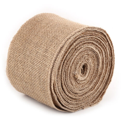 Ruban en toile de jute vintage 10 mètres pour décoration de table et projets DIY (10 cm de large)