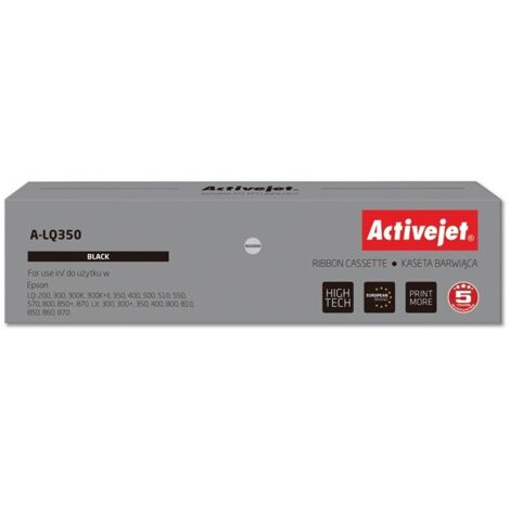 Ruban encreur Activejet A-LQ350 (remplacement pour Epson S015633 Supreme 2.500.000 caractères noir)