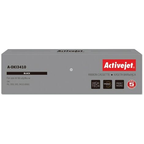 Ruban encreur Activejet A-OKI3410 (remplace OKI 9002308  Supreme  10 000 000 caractères noir)