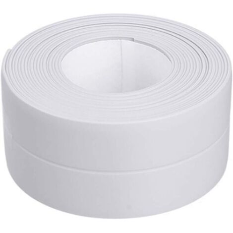 Ruban étanche PVC Ruban Adhésif Blanc 3.2m3.8cm Bande Etancheite Autocollante pour Cuisine Bonde de Lavabo Salle de Bain