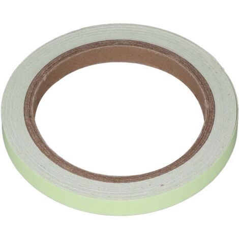 Ruban fluorescent vert 10m, brillant dans le noir après exposition à la lumière UV, pour murs lisses et escaliers, largeur 10mm/0.39in.