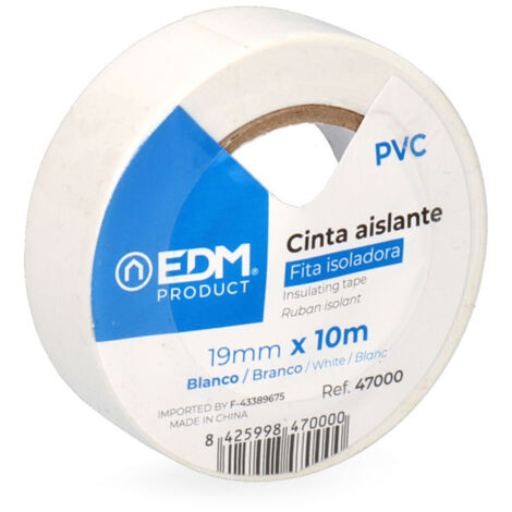 Ruban Isolant 10m x 19mm Blanc Qualité EDM "Supra"