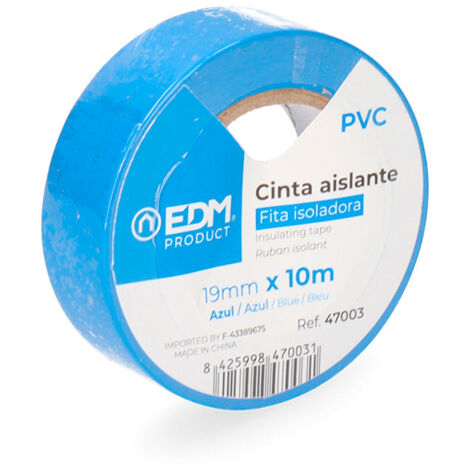 Ruban isolant, 10m x 19mm, bleu  EDM 47003