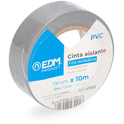 Ruban Isolant 10m x 19mm Gris Qualité EDM "Supra"