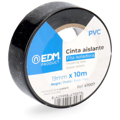 Ruban Isolant 10m x 19mm Noir Qualité EDM "Supra"