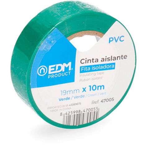 Ruban isolant, 10m x 19mm, vert EDM 47005