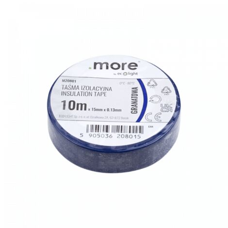 Ruban isolant 15 mm x 0,13 mm BLEU MARINE 10 m