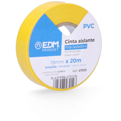 Ruban isolant, 20m x 19mm, jaune EDM 47012
