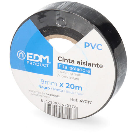 Ruban isolant, 20m x 19mm, noir EDM 47017