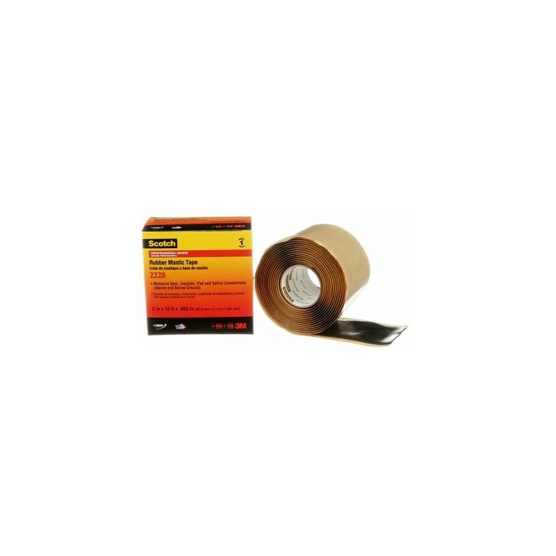 Ruban isolant 3M Scotch Rubber Mastic Tape 2228 en Caoutchouc éthylène propylène Noir 3M x 50.8mm x 1.65mm ( Prix pour Boîte de 10 )
