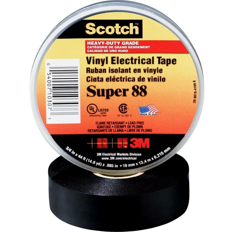 SUPER88-38X33 Ruban isolant Scotch® noir (l x l) 33 m x 38 mm 1 pc(s) - 3M
