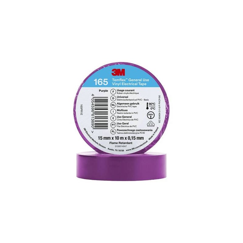 Temflex 165 165PR1E ruban isolant temflex 165 violet (l x l) 10 m x 15 mm 1 pc(s) - 3M
