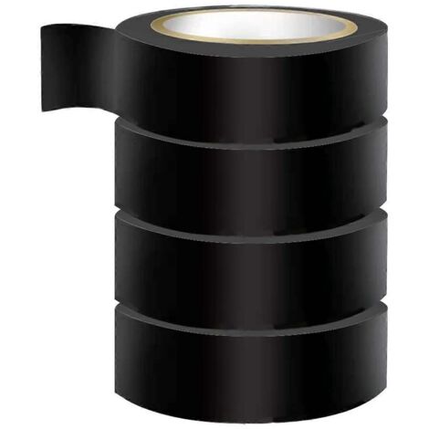 Ruban isolant électrique en PVC ignifugé et étanche, résistant aux hautes températures, pour la réparation de fils et câbles automobiles, 25 mm x 20 m, lot de 4, noir