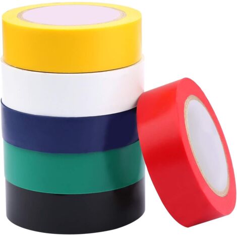 Ruban isolant électrique ignifugé en PVC, 6 couleurs, 6 paquets