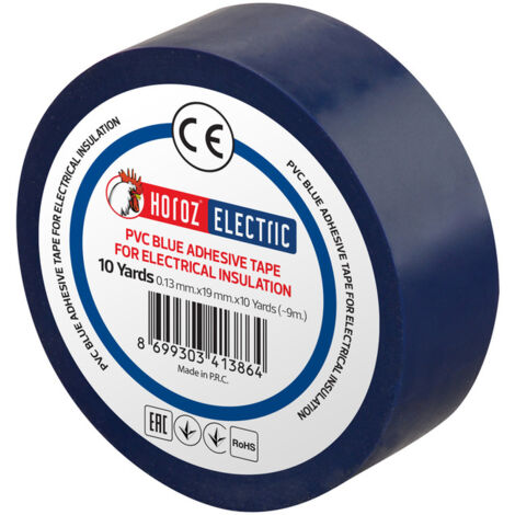 Ruban isolant électrique PVC bleu 19mm 9m HOROZ