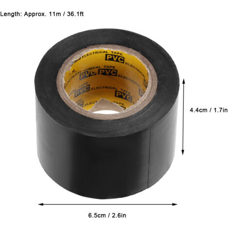 Ruban isolant électrique PVC imperméable [Ruban isolant] + [Ruban isolant PVC] + [Ruban de réparation électrique] - 4 pièces noir 4.4cm pour protection de circuits et prévention des fuites