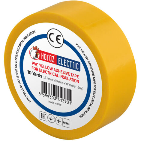 Ruban isolant électrique PVC jaune 19mm 9m HOROZ