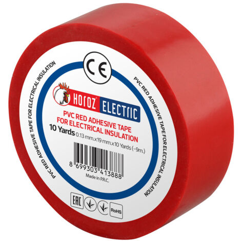 Ruban isolant électrique PVC rouge 19mm 9m HOROZ