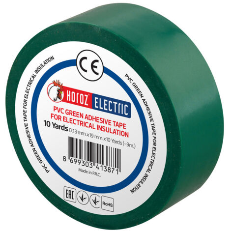 Ruban isolant électrique PVC vert 19mm 9m HOROZ