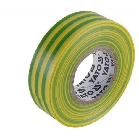 RUBAN ISOLANT ÉLECTRIQUE YATO 15 mm x 20 m JAUNE-VERT