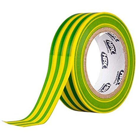 Ruban isolant PVC TAPE 5200, jaune vert, 19 mm x 10m