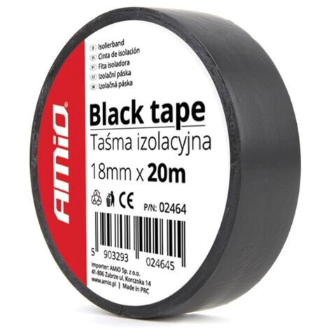 Ruban isolant Scotch en PVC noir 18 mm x 20 m amio-02464