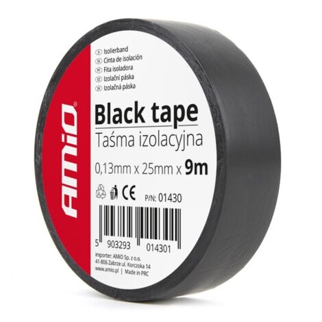 Ruban isolant Scotch noir 25 mm x 9 m AMIO-01430