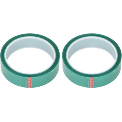 Ruban Isolation Haute Température PET 2PCS 0.06mm 25mm 33m Vert - Résistance 210°C, Application Masquage Peinture